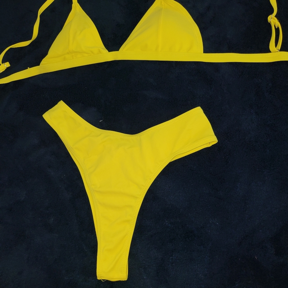 Neon yellow bikini